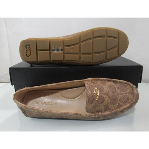 Coach Marley Coated Canvas Driver Signature C Slip On Moccasin Shoe Tan Size 7.5 - Picture 10 of 10